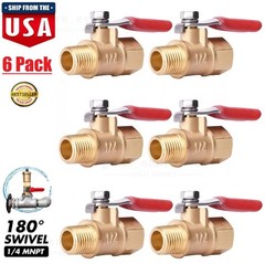 6PCS 1/4″ Male Female NPT Brass Ball Valve Water Air Tank Drain Shut Off USA