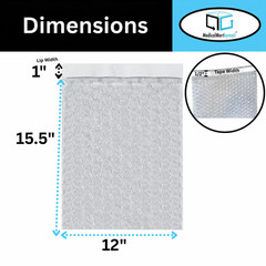 200 Pack 12″ X 15.5″ Clear Bubble Out Pouches Cushion Shipping Protective Wrap