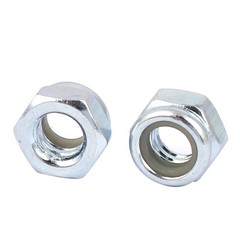100 Pcs 3/16″-24 Hex Lock Nuts Carbon Steel Nylon Insert Self-Lock Nuts, Silver