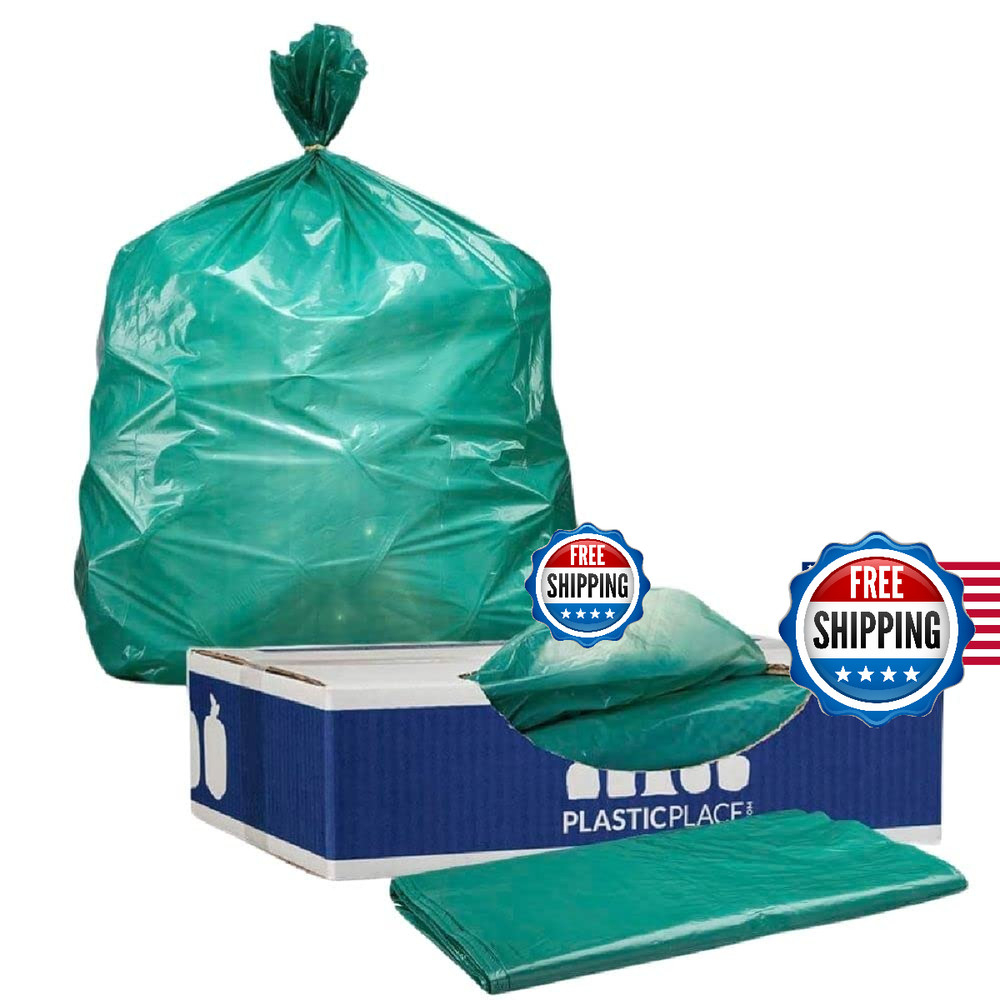 Plasticplace 64-65 Gallon Trash Can Liners For 1.5 Mil Heavy Duty Garbage 50 X
