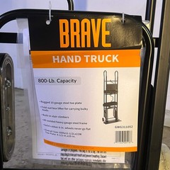 BRAVE Hand Truck 800 Lb. Sz 16″W x 6″L x 59″H Black GWG311052