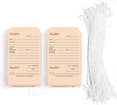 500Pcs Numbered Repair Tags with String,2.7X 5.1 Service Tag,Maintenance Label T