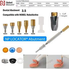 US Implant Nobel Active NP Ø3.5mm Locator Abutments PEEK Overdenture Male Cap