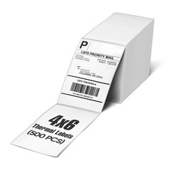 4″x6″ Direct Thermal Shipping Labels Fanfold for all 4×6 printers 500 per stack