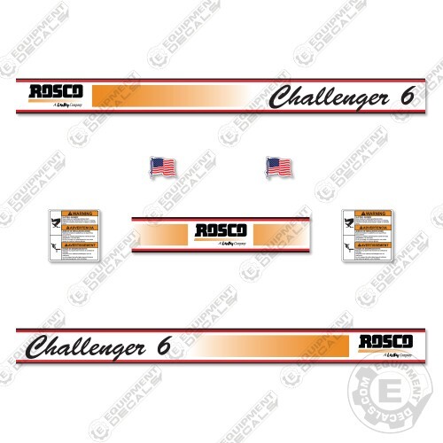 Fits Rosco Challenger 6 Decal Kit Broom Sweaper Equipment Decals – 7 YEAR VINYL
