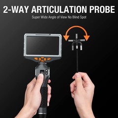 TESLONG TD500 5 Inch IPS Screen Two Way 210° Steering Endoscope 1.55m Snake Tube
