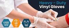 Med PRIDE Vinyl Gloves| 4.3 mil Thick, Powder-Free, Non-Sterile, Heavy Duty