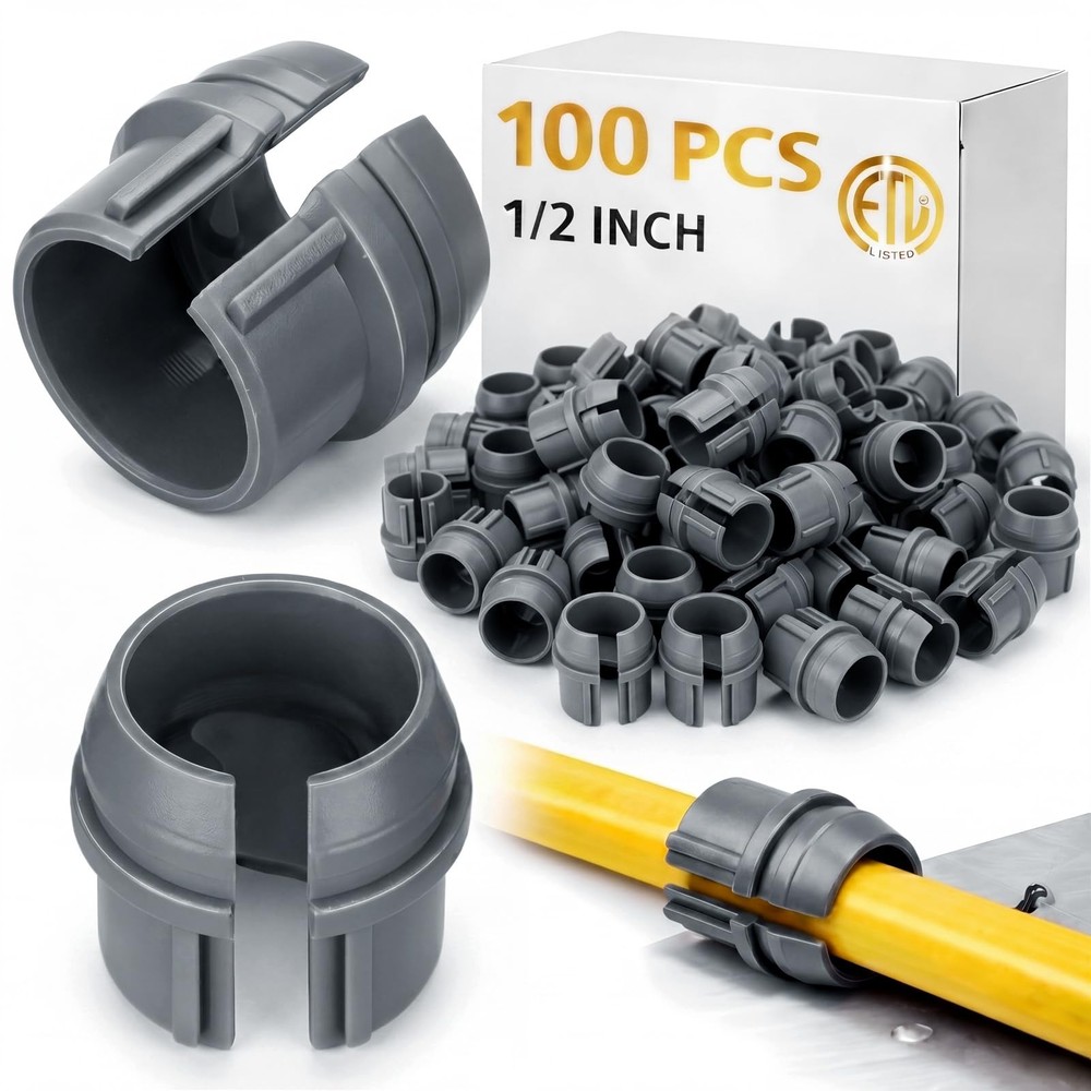 100 Pcs 1/2 Inch Non-Metallic Cable Connectors Bulk NM Wire Fixing Buckle Pla…