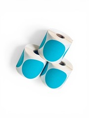 Direct Thermal Labels- 3″ Round Teal Colored 500 Labels per roll, 1-12 Rolls