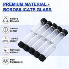 100pcs 4/10ml Glass Vials Clear Sample Vials Lab vials Small Vial with Screw Cap
