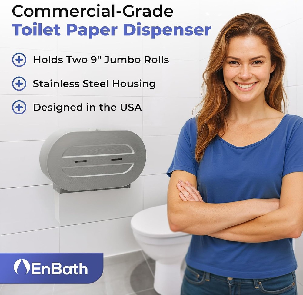 Double Jumbo Toilet Paper Dispenser – Stainless Steel Commercial TWO UNITS