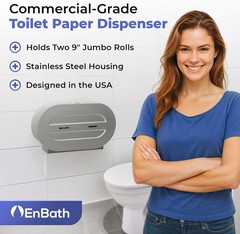 Double Jumbo Toilet Paper Dispenser – Stainless Steel Commercial TWO UNITS