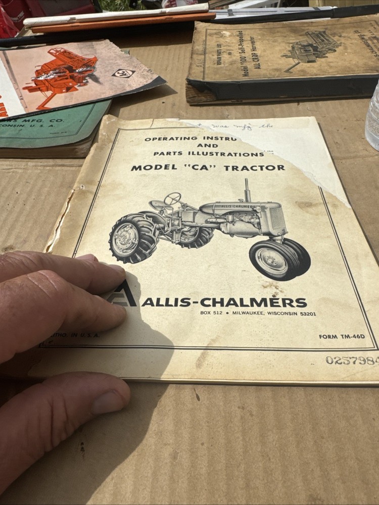Allis Chalmers Model CA TRACTOR Manual Illustrated Parts List Rare Old