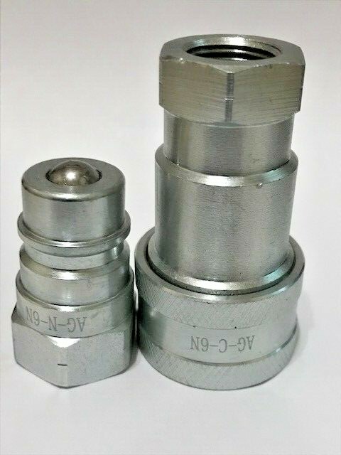 3/8 Agricultural Hydraulic Coupler | Bal Type | ISO 5675 | NPT | Male & Female