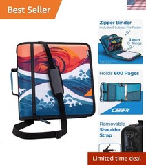 Mighty Zip Tab School Zipper Binder | 3-Inch O-Rings, 600-Sheet Capacity, 5-S…