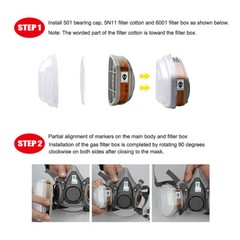 7 IN 1 Half Face Mask for 6200 / 7502 Gas Painting Spray Protection Respirator