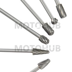 6pc 1/4″ Tungsten Rotary Carbide Burr Bits Aluminum Bur 6″ Long Shank Single Cut