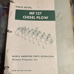 Massey Ferguson MF 127 Chisel Plow Parts Book