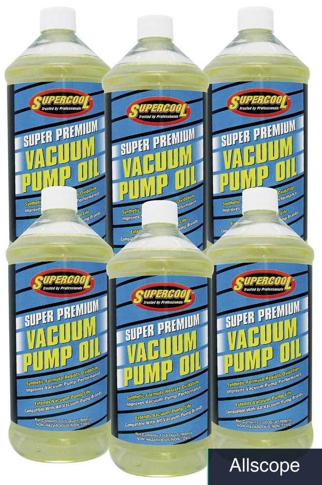 Synthetic Vacuum Pump Oil 68 cSt 32oz 6-Pack Clear Non-Misting
