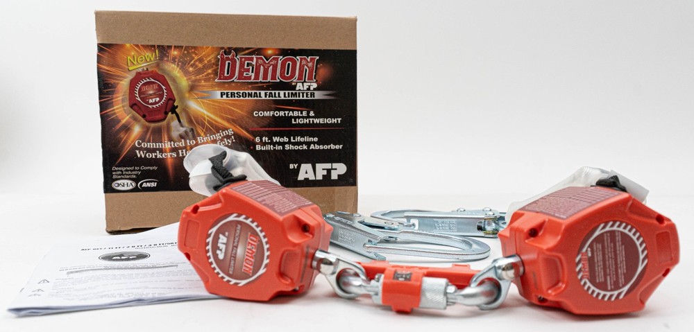 Demon AFP Personal Fall Limiter 6ft Dual Leg Self Retracting Web Lifeline