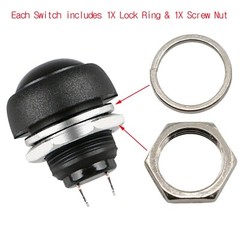 5X Black M4 12mm Waterproof Momentary ON/OFF Push Button Round SPST Switch