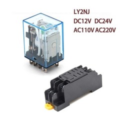 10PCS AC/DC 12/24/110/220V Coil Power Relay LY2NJ DPDT 8Pin HH62P JQX-13F W/Base