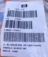 HP Lot of 4, LC-8C Duplex M/M XM Fiber Channel Cable 5065-5106, C7529A NIP