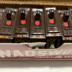 Wadsworth A115NI 15 Amp 1 Pole 1P Type A METAL FOOT Circuit Breaker A15 A115