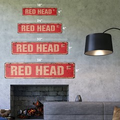 RED HEAD Vintage Street Sign Metal Plastic hair redhead dye beautician