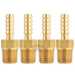 Brass Hose Barbs 1/4″ Male NPT for 1/4″ ID Hoses Barbed Fitting Air Fuel 4 Pack