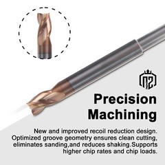 2 PCS 5/16″ 3 Flute Carbide 1/4″ Shank 4″ Overall Long End Mills – ALCrN Coated