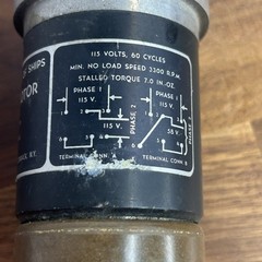 Vintage US Navy Servo Motor Norden-Ketay 113 E1Y Serial 128 Untested