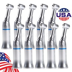 10 Pcs NSK Style Dental Slow Low Speed Contra Angle Handpiece Push Button E-type