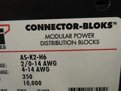 NSI AS-K2-H6 Modular Power Distribution (2) 2/0-14 Primary (6) 4-14 Secondary
