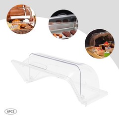 6 PCS 1/2 Half Size Roll Top Chafing Dish Clear Plastic Pan Display Cover Chafer