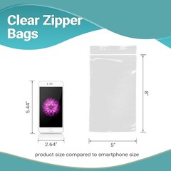 1000 Zip Lock Bags Clear 5 x 8 Ultra Thick Seal Top
