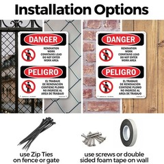 Renovation Work Contains Lead Do Not Enter OSHA Danger Sign, Decal 5 or 10 Pack