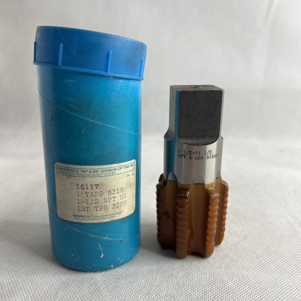 NOS TWR Greenfield 1 Taps 5319 1-1/2″ 11 1/2 NPT HS Interior TPR Pipe