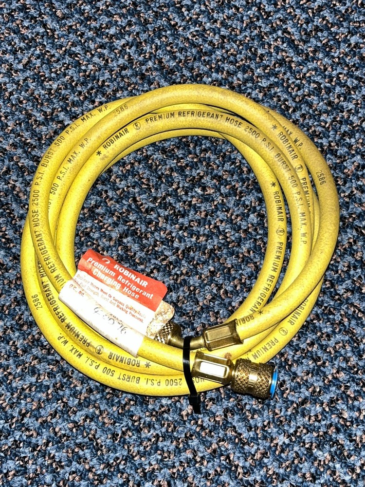 Robinair 31096 1/4″ Premium Refrigerant Charging Hose – 96″ Long, Yellow NOS