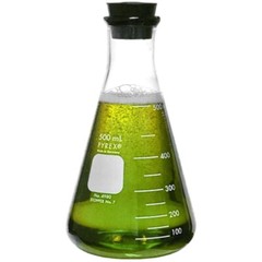 PYREX 4980-500, 500ml Narrow Mouth Erlenmeyer Flask with Rubber Stopper (Single)