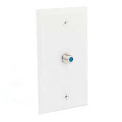 Coaxial RG6 Keystone F81 Single Jack Wall Plate White Cable TV