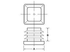 Square 7/8″ & 3/4″ Black Plastic Tubing Plug 14-20G ID 0.71″ to 0.82″ & 0.6 -067