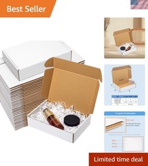 Shipping Boxes 9x6x2″ 60 Pack – White Corrugated Cardboard Mailing Box for Sm…