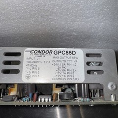 POWER SUPPLY GPC55D 1.5AMP 5,12,24 VDC and 100-240 AC INPUT (USED)