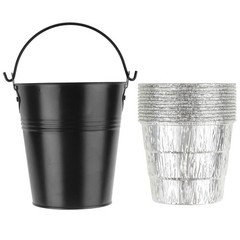 Drip Grease Bucket and 1 pack Black & 12 Liner,