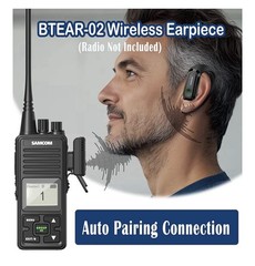 SAMCOM BTEAT-02 Wireless Earpiece with 2 Pin Dongle for FPCN30A/FPCN10A Radios