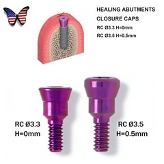 US Fit Straumann ITI RC Healing Abutment & Closure Cap Titanium Regular Platform