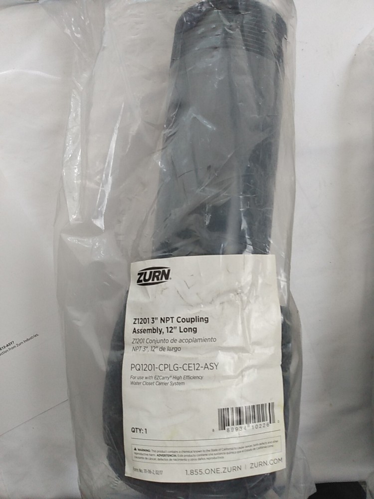 New Zurn ZQ1201 3” NPT Coupling Assembly, 12” Long PQ1201-CPLG-CE12-ASY