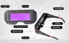 For Welding Welder Glasses Helmet Auto Darkening Solar Mask Goggles Eyes Protect