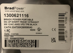 BRAD POWER 334T30K26M080A3 DOUBLE ENDED CORDSET 1300621116 **NEW**
